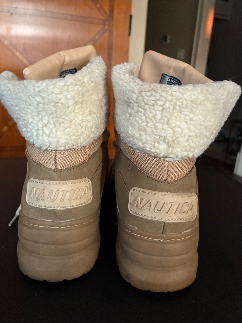 Women’s Nautical Tan and Beige Ankle Boots
